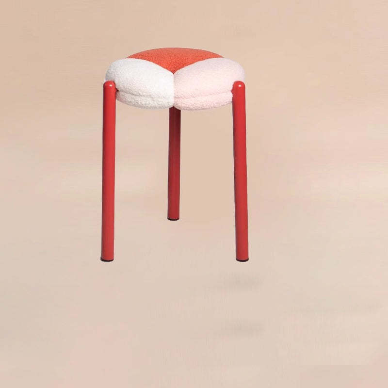 Minimalist teddy round accent chairs in metal velvet