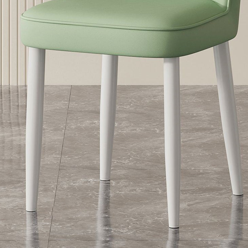 Nordic Shell Steel Leather Dining Chair — White