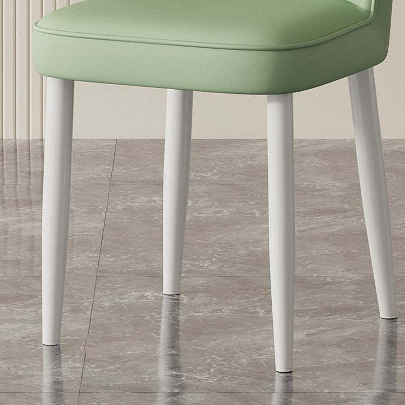 Nordic Shell Steel Leather Dining Chair — White