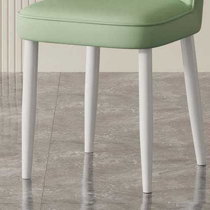 Nordic Shell Steel Leather Dining Chair — White