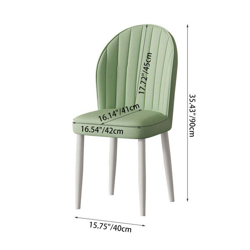 Nordic Shell Steel Leather Dining Chair — Blue