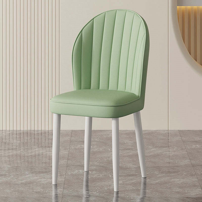 Nordic Shell Steel Leather Dining Chair