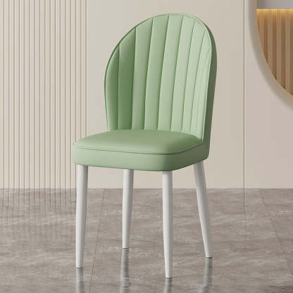 Nordic Shell Steel Leather Dining Chair