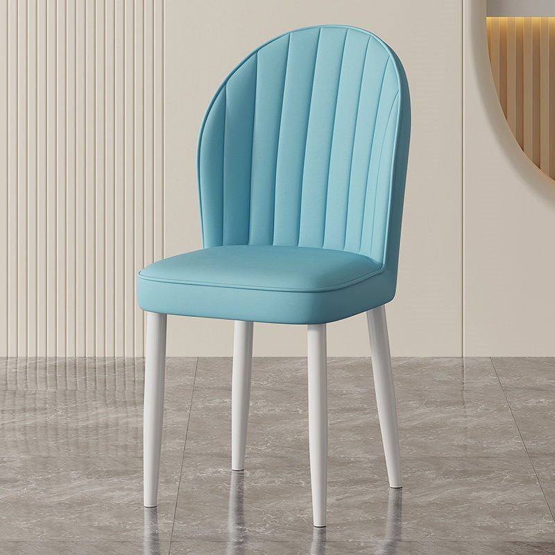 Nordic Shell Steel Leather Dining Chair
