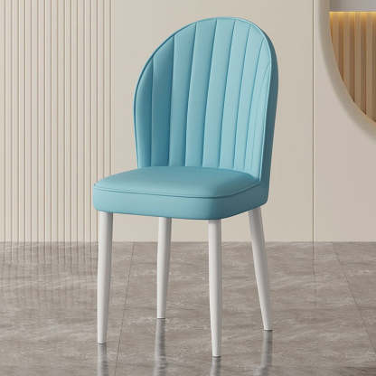 Nordic Shell Steel Leather Dining Chair