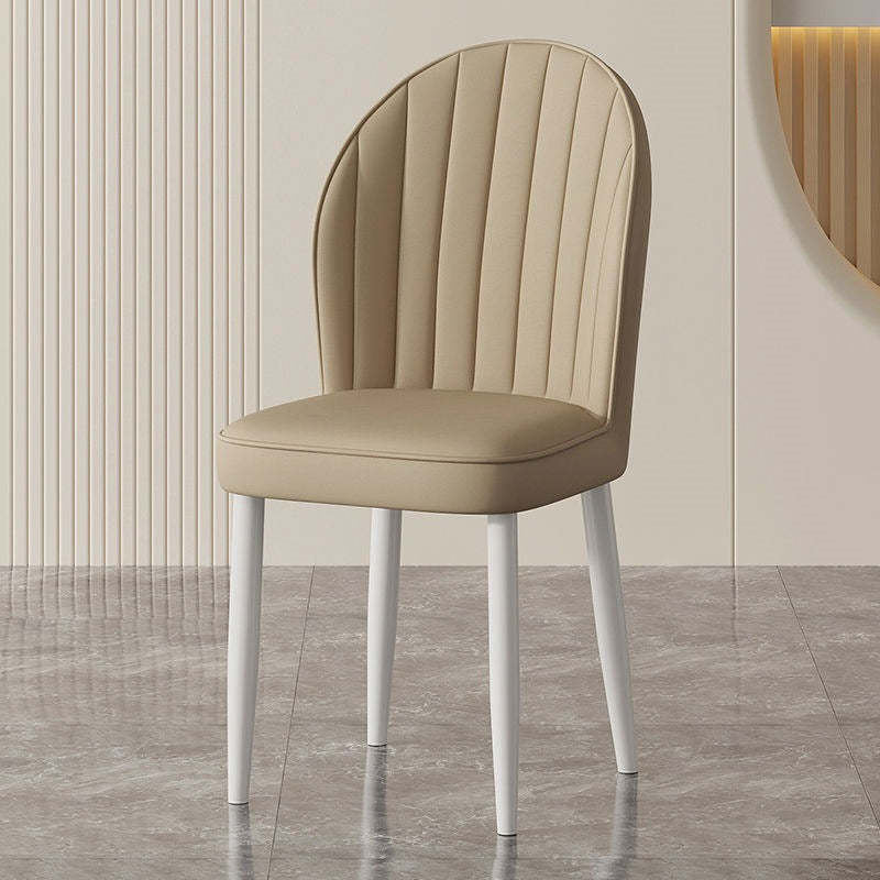 Nordic Shell Steel Leather Dining Chair