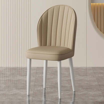 Nordic Shell Steel Leather Dining Chair