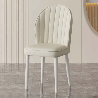 Nordic Shell Steel Leather Dining Chair