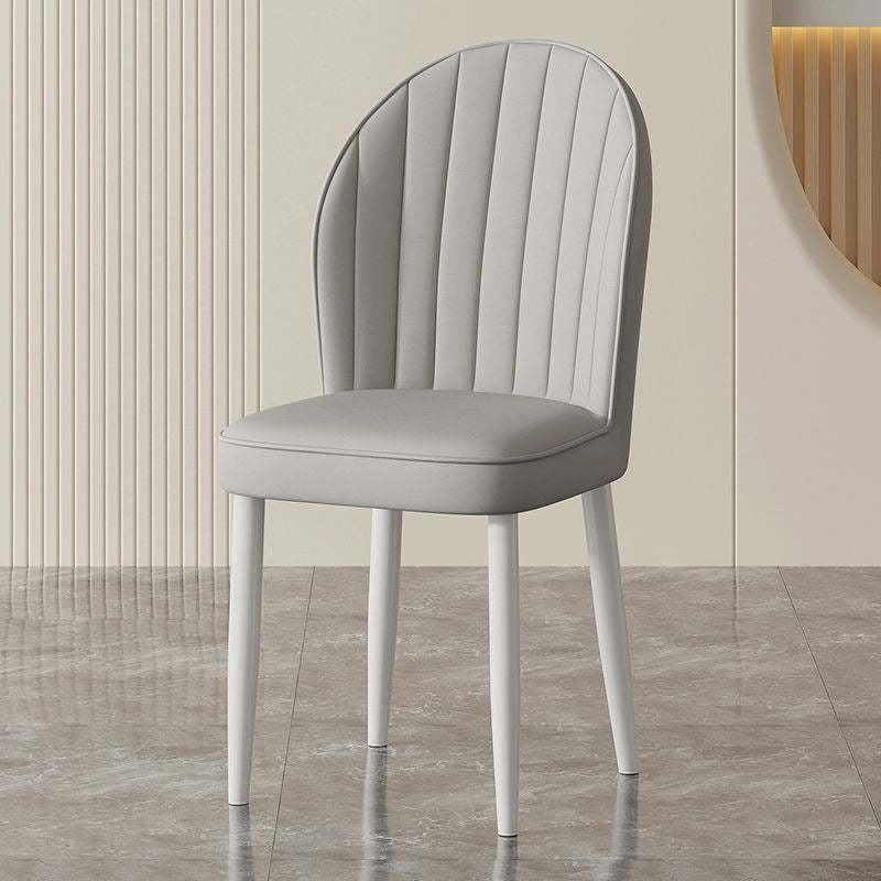 Nordic Shell Steel Leather Dining Chair