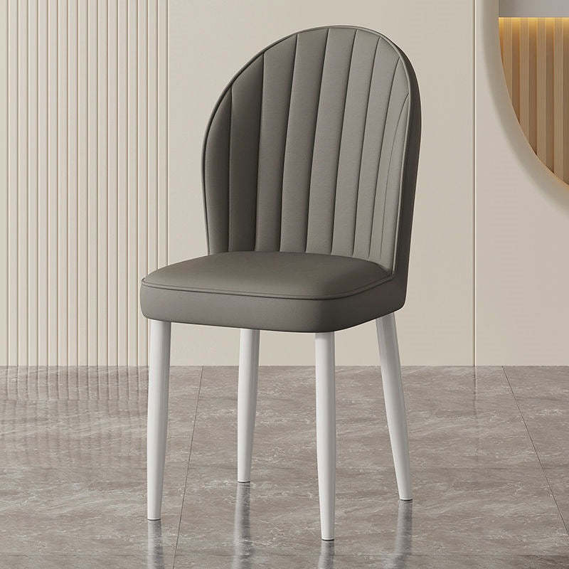 Nordic Shell Steel Leather Dining Chair