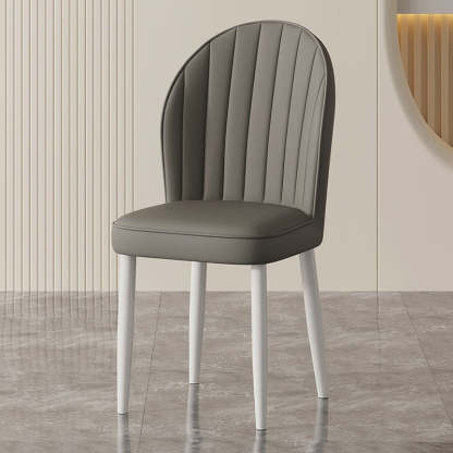 Nordic Shell Steel Leather Dining Chair
