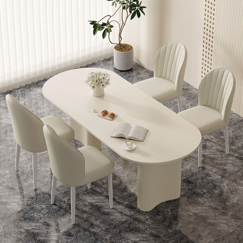 Nordic Shell Steel Leather Dining Chair — Dark Gray