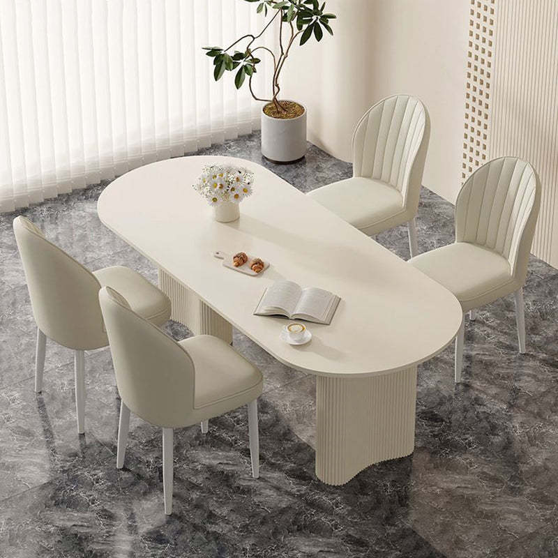 Nordic Shell Steel Leather Dining Chair — Dark Gray