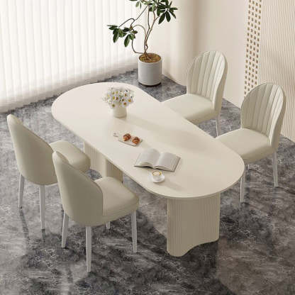 Nordic Shell Steel Leather Dining Chair — Dark Gray