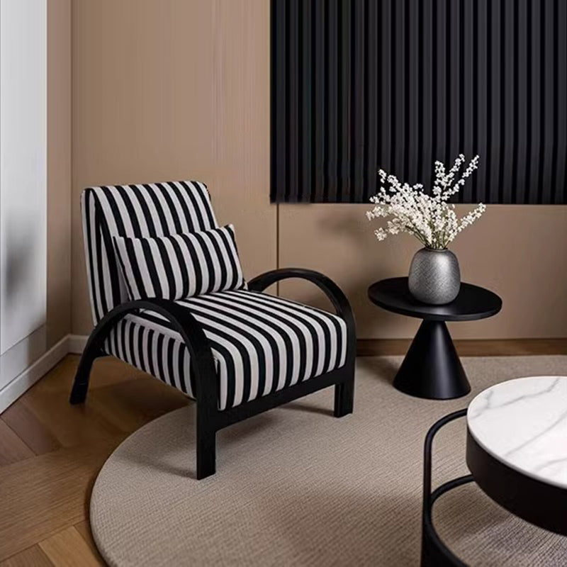 Nordic Curved Metal Lambswool Accent Chair