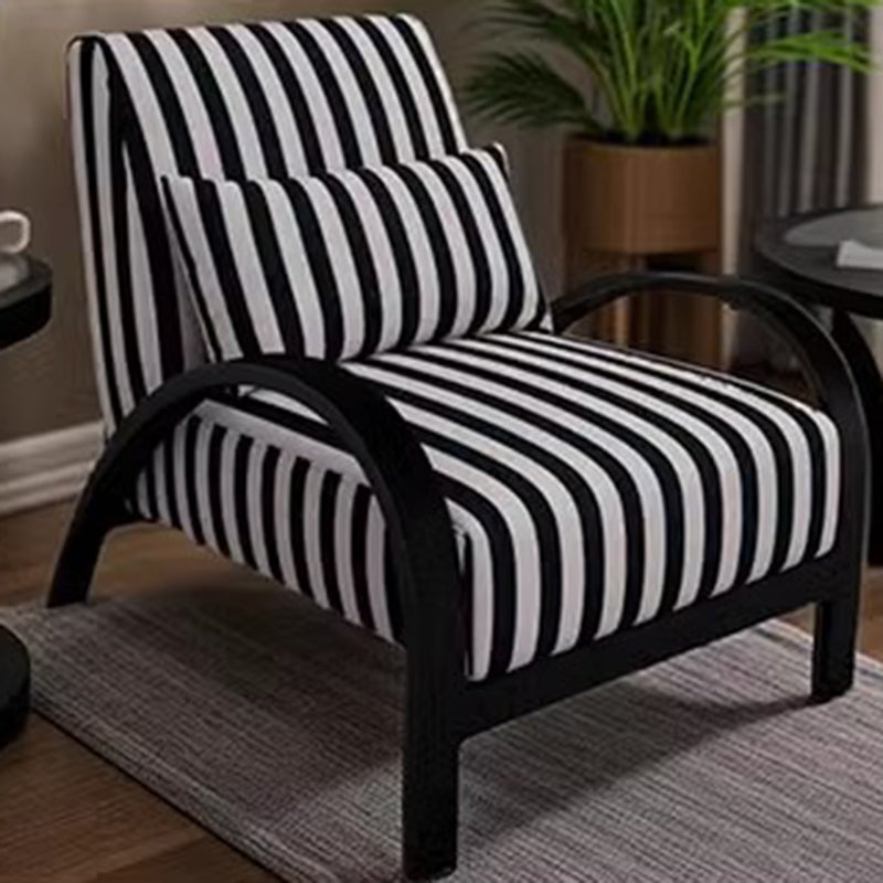 Nordic Curved Metal Lambswool Accent Chair