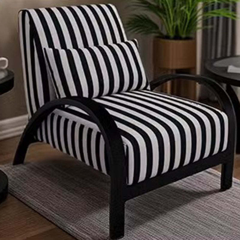 Nordic Curved Metal Lambswool Accent Chair