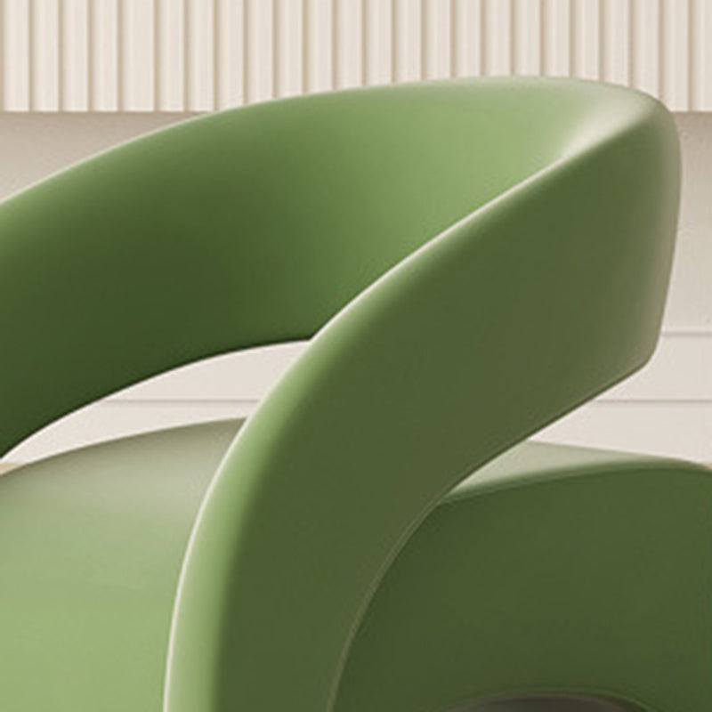 Scandinavian Cream Curved Lambswool Velvet Accent Chair