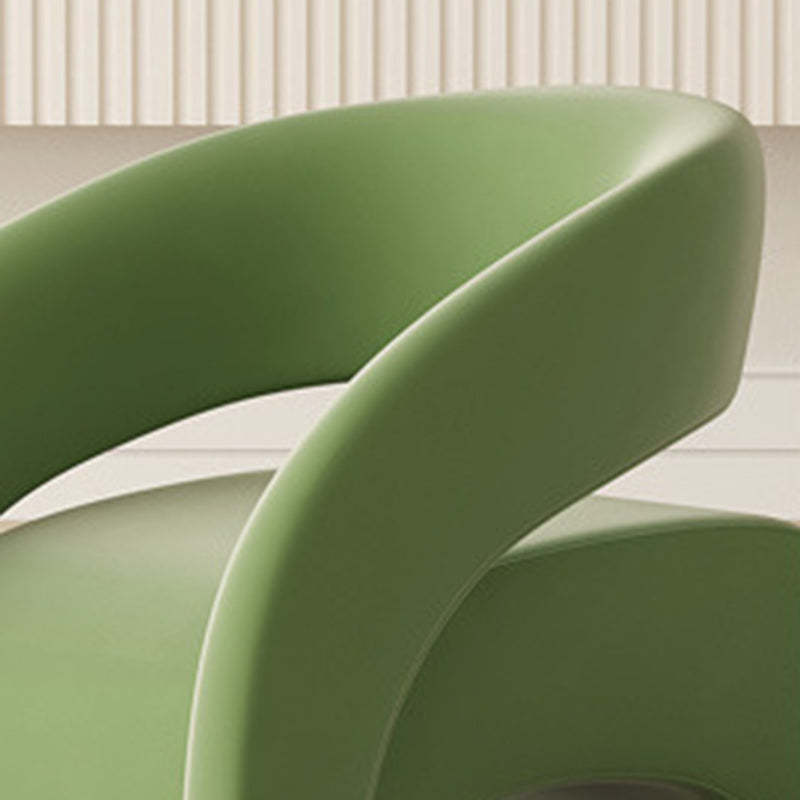 Scandinavian Cream Curved Lambswool Velvet Accent Chair