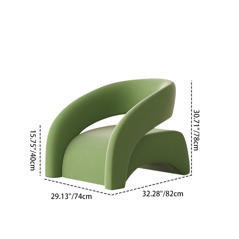 Scandinavian Cream Curved Lambswool Velvet Accent Chair