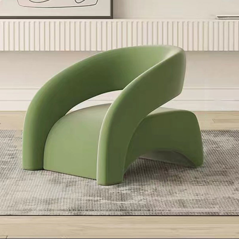 Scandinavian Cream Curved Lambswool Velvet Accent Chair