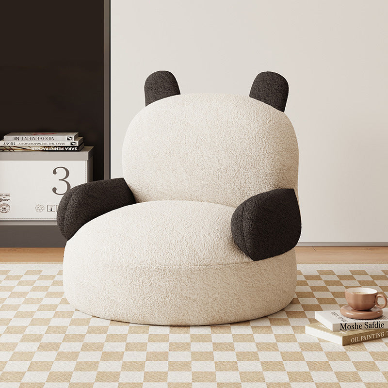 Contemporary Baby Panda Lambswool Accent Chair — Brown