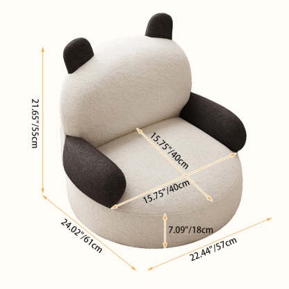 Contemporary Baby Panda Lambswool Accent Chair