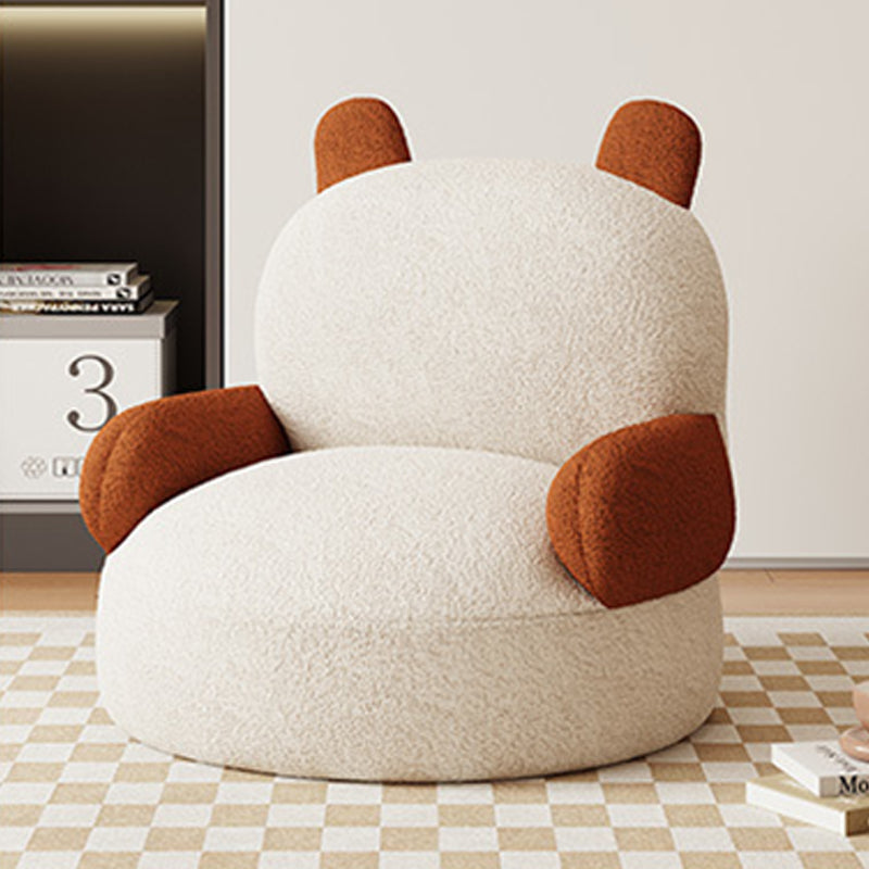 Contemporary Baby Panda Lambswool Accent Chair