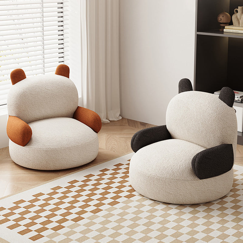 Contemporary Baby Panda Lambswool Accent Chair