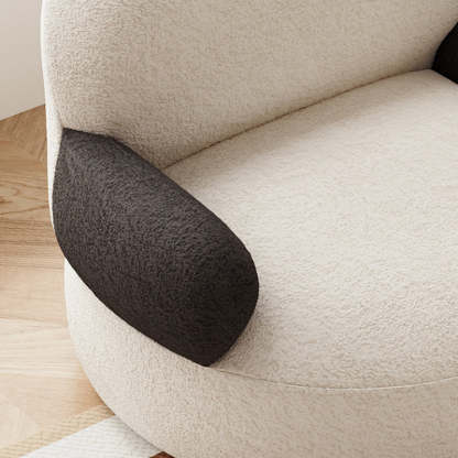 Contemporary Baby Panda Lambswool Accent Chair