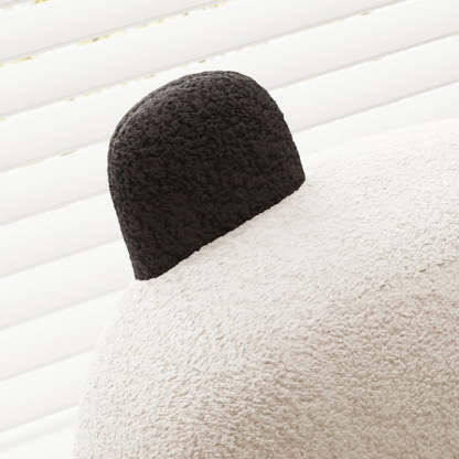 Contemporary Baby Panda Lambswool Accent Chair