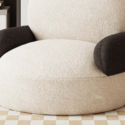 Contemporary Baby Panda Lambswool Accent Chair