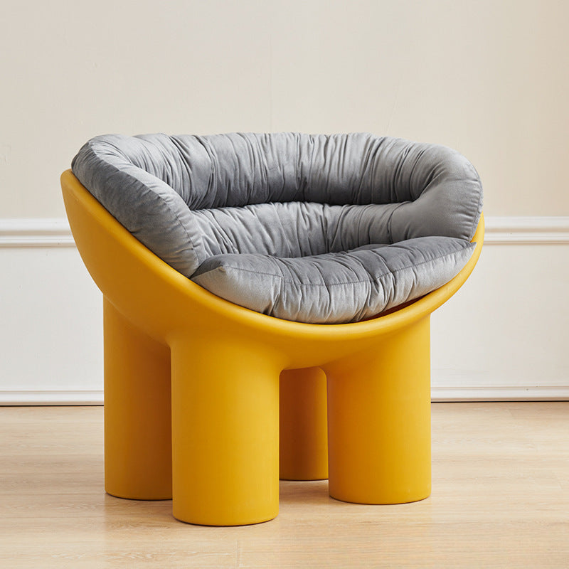 Contemporary Elephant-Leg Plastic Curved Chair — Green