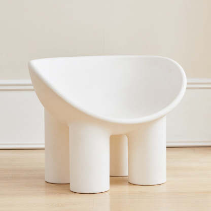 Contemporary Elephant-Leg Plastic Curved Chair — Deep Red