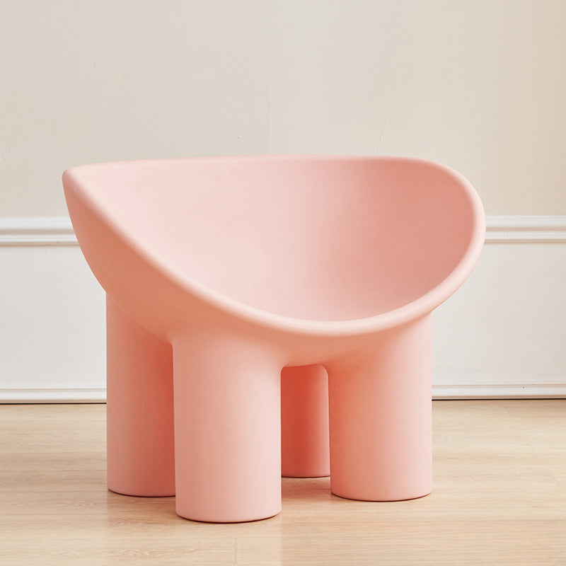Contemporary Elephant-Leg Plastic Curved Chair — Ginger