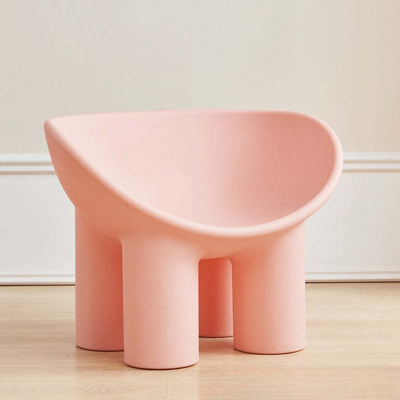 Contemporary Elephant-Leg Plastic Curved Chair — Ginger