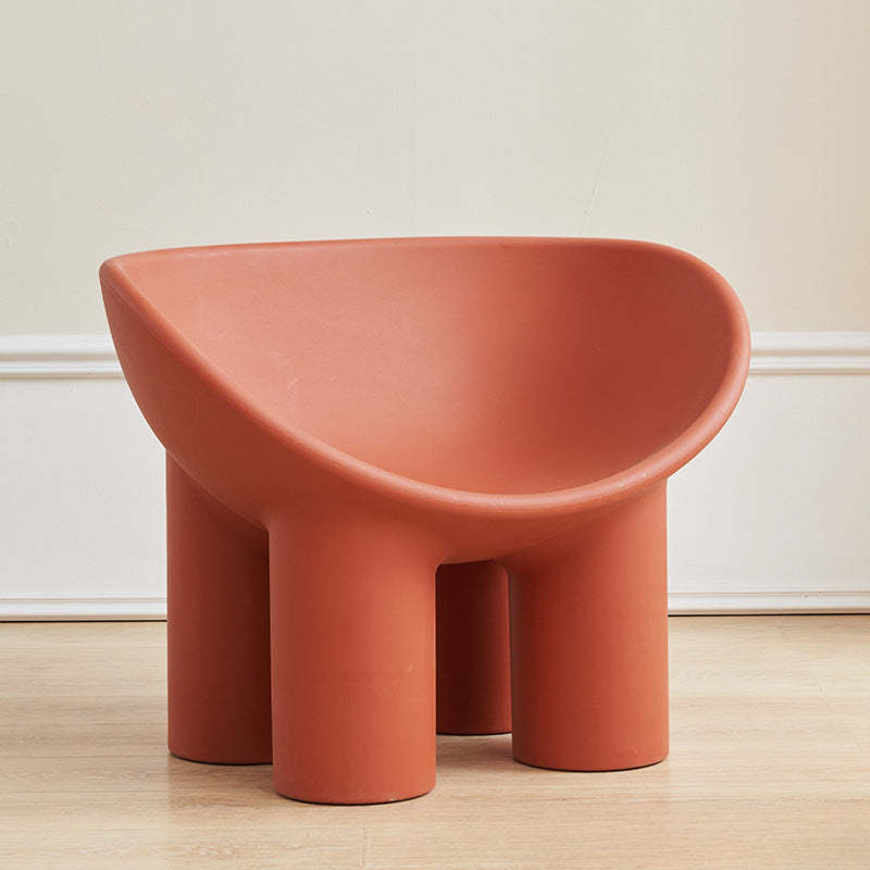 Contemporary Elephant-Leg Plastic Curved Chair — Green