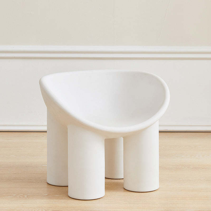 Contemporary Elephant-Leg Plastic Curved Chair — Deep Red