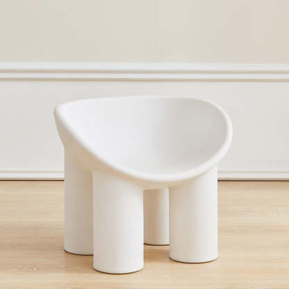 Contemporary Elephant-Leg Plastic Curved Chair — Deep Red