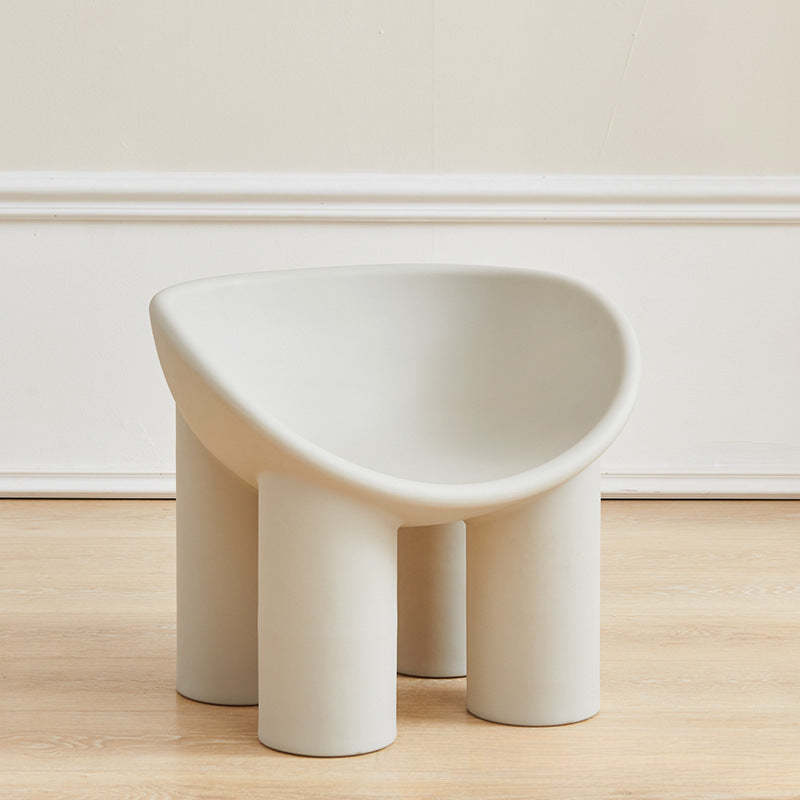 Contemporary Elephant-Leg Plastic Curved Chair — Haze Blue