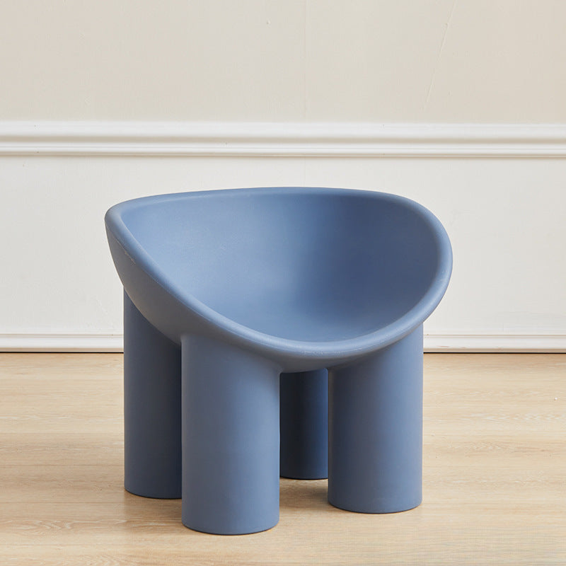 Contemporary Elephant-Leg Plastic Curved Chair