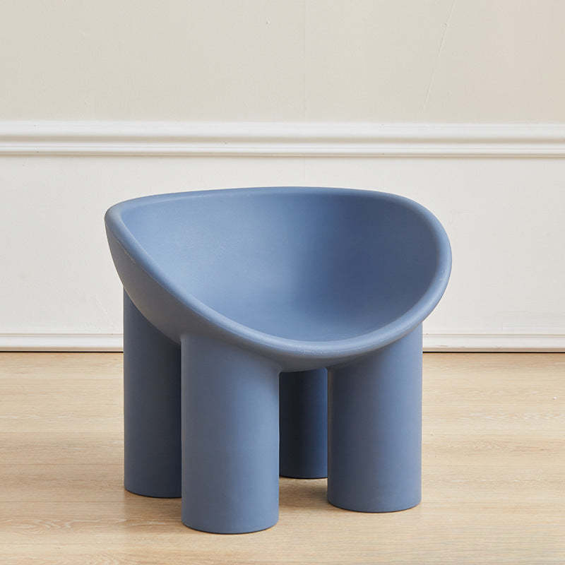 Contemporary Elephant-Leg Plastic Curved Chair