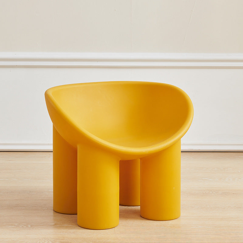 Contemporary Elephant-Leg Plastic Curved Chair