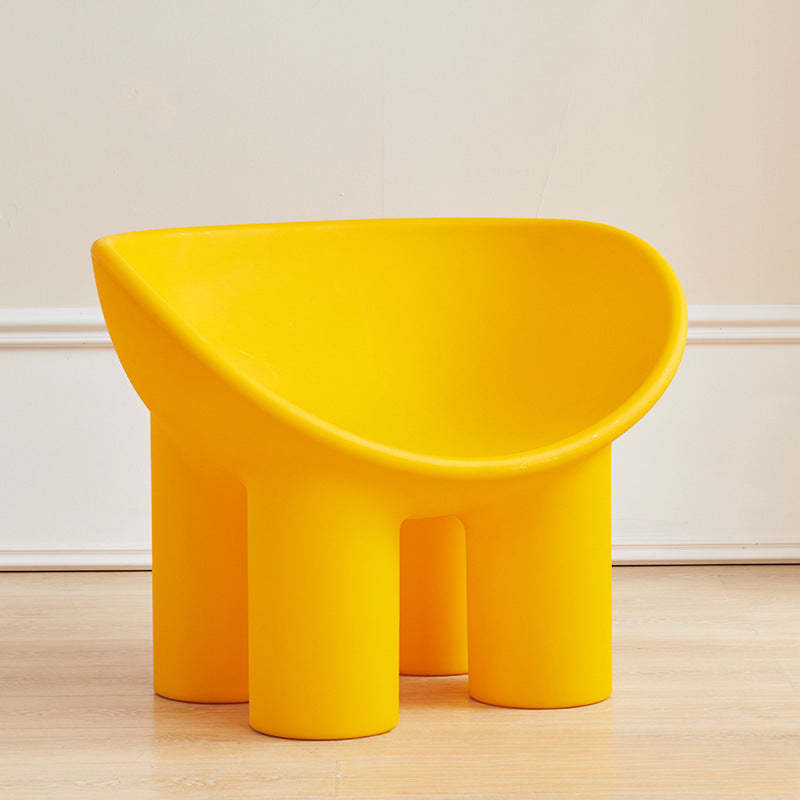 Contemporary Elephant-Leg Plastic Curved Chair