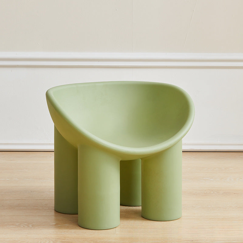 Contemporary Elephant-Leg Plastic Curved Chair