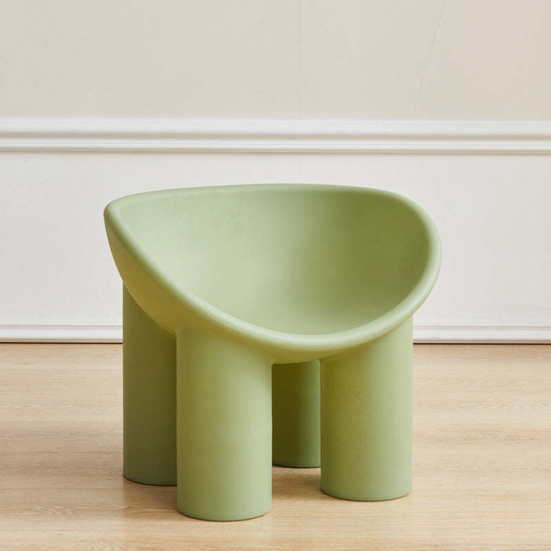 Contemporary Elephant-Leg Plastic Curved Chair