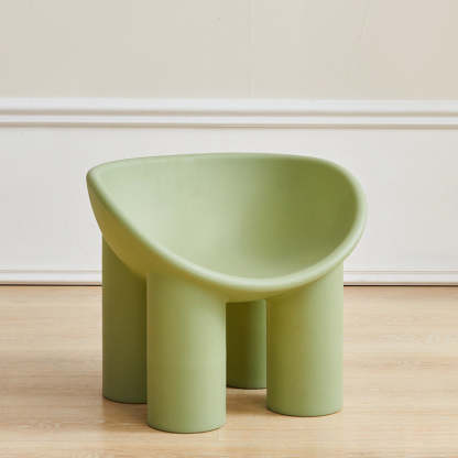 Contemporary Elephant-Leg Plastic Curved Chair