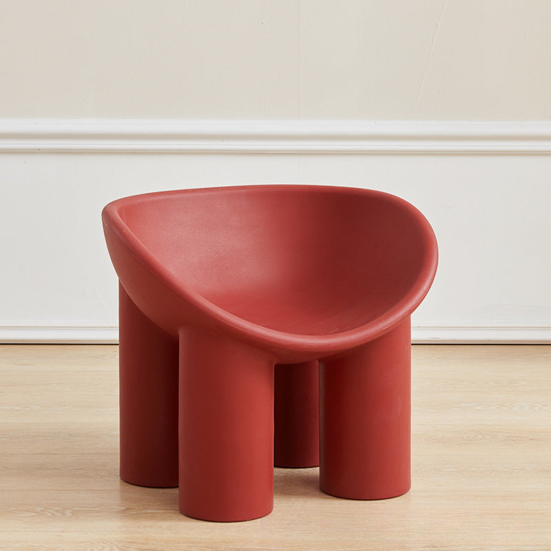 Contemporary Elephant-Leg Plastic Curved Chair