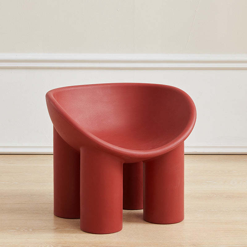 Contemporary Elephant-Leg Plastic Curved Chair