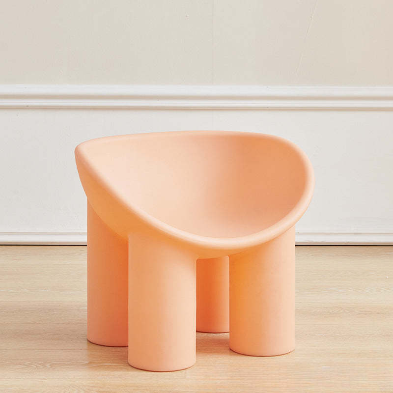 Contemporary Elephant-Leg Plastic Curved Chair